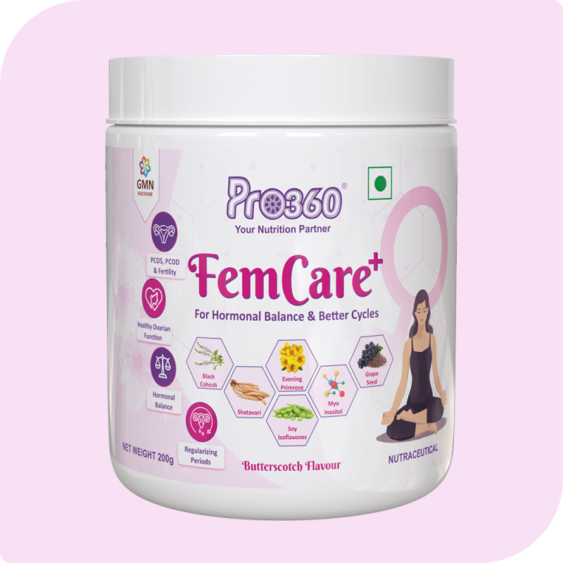 Pro360 FemCare+ Butterscotch Flavor 200g PCOS PCOD Women Wellness